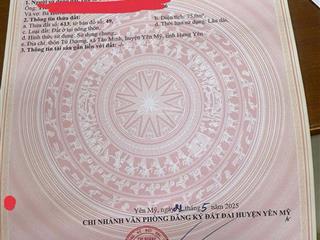 Bán đất tại xã lý thường kiệt, hưng yên, 1,2 tỷ, 75m2 siêu hot