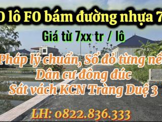 Bán đất nền phân lô kcn tràng duệ 652ha