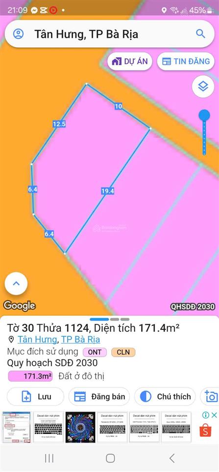 Bán đất hai mặt tiền đường nhựa ngang 10m tại xã tân hưng tp. bà rịa, tỉnh vũng tàu