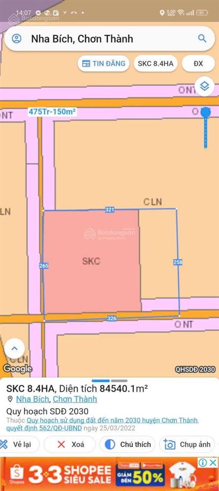 Nguồn skc 8ha skc đóng tiền 1 lần 50 năm, đất vị trí đẹp xung quanh nhiều xưởng, phù hợp đầu tư