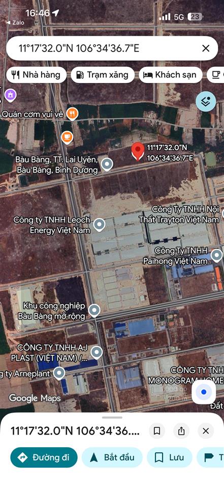 Cần bán đất trong kcn bàu bàng từ 6ha trở lên hạn skc 2066 (giá 3,26 triệu/m²)