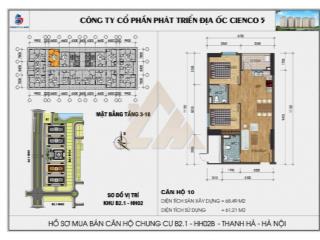  Bán căn hộ tầng 10, tòa B,  khu 5 tòa mới, Chung cư Thanh Hà.