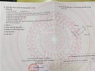 Bán lô đất hải thành 2 , dương kinh , hải phòng . diện tích 46,7m2 giá chỉ 1tỷ280