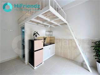 Khai trương căn hộ gác lửng mới xây 100% full nội thất ban công gần đại học ueh, hoa sen, huflit