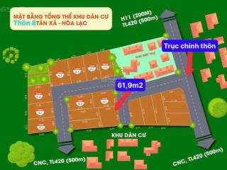 Bán đất tại dh10, tân xã, thạch thất, hà nội, 2,5 tỷ, 61,9 m2 siêu hot