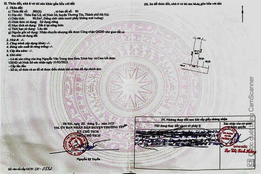 Cần tiền bán gấp 90m2 mt 4,5m cổng đại lộ ninh sở nam phù. sát dự án tp ven sông hồng