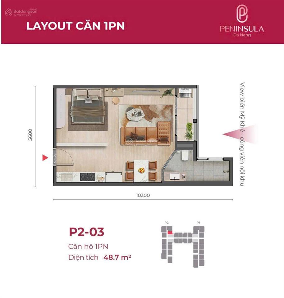Chủ nhà cần tiền để lại giá siêu tốt  căn 1pn  48m2  giá 2,9 tỷ (100%), mới thanh toán đến 70%