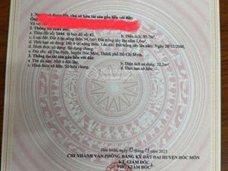 Đất sổ hồng riêng  thổ cư 100%  100m2  đỗ văn dậy, hóc môn  2 tỷ 200  chủ cần vốn nên bán gấp