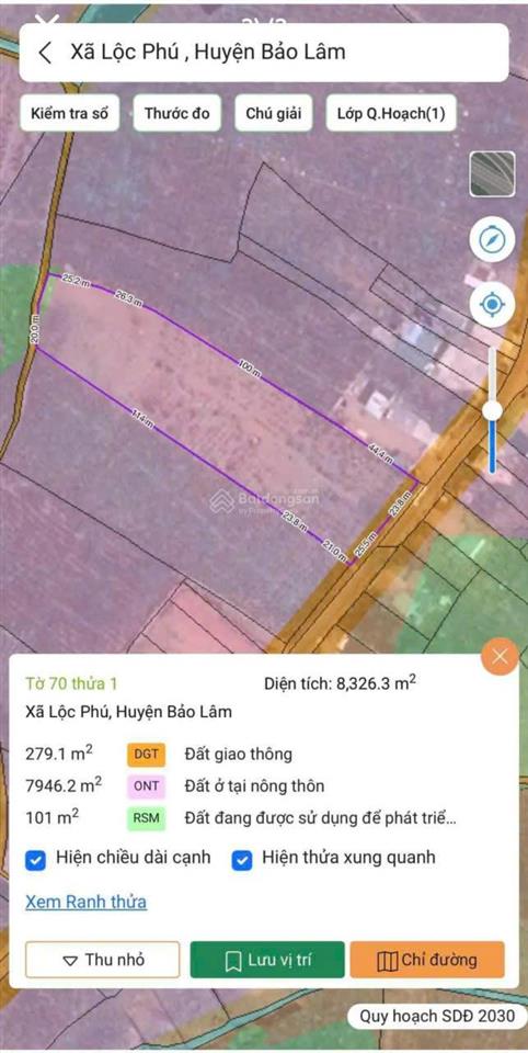 Bán 8 xào đất mặt tiền 50m. giá 4 triệu 6 còn thương lượng