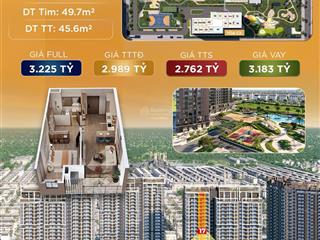 Duy nhất! chỉ với 580 triệu sở hữu ngay ch 46m2 dự án masteri trinity square  view cv silk park