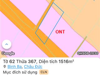Bán đất lô góc 2 mặt tiền nhựa bình ba khu dân cư hiễn hữu giá 4 tỉ 800 trịu