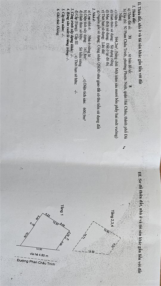 Bán nhà mặt tiền lớn 92 phan châu trinh, phường hải châu, thành phố đà nẵng