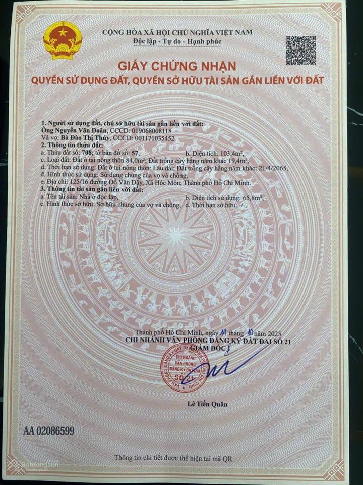 Bán nhà riêng tại đường đỗ văn dậy, hóc môn, hcm, 4,39 tỷ, 103,4m2 hot!