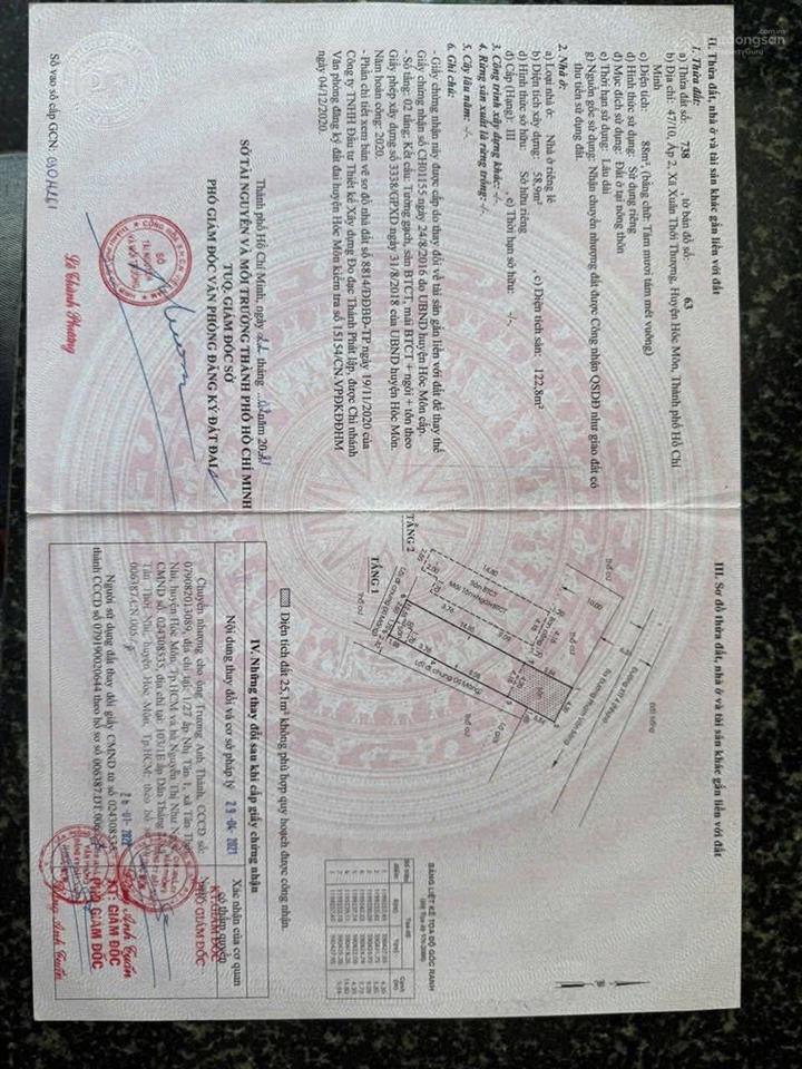 Bán nhà mặt phố xuân thới thượng 4, 4,65 tỷ, 123m2, view đẹp, uy tín