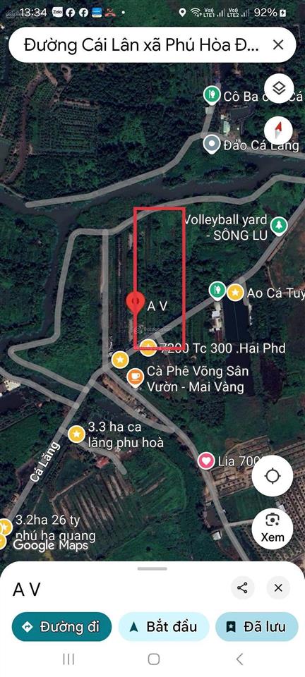 Cần bán đất mặt tiền đường nhựa cá lăng 7.500m2, giá tốt vị trí cực đẹp