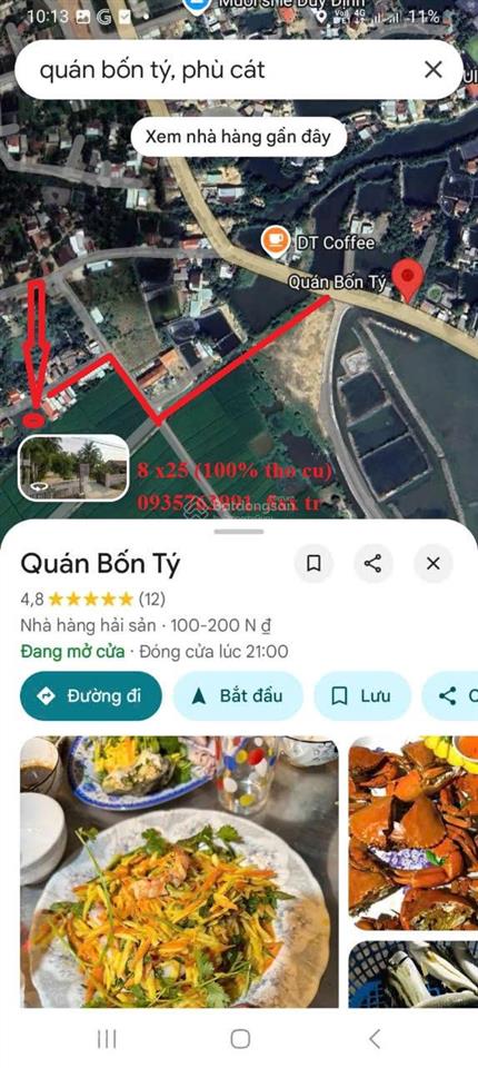 Đất gần kdl đề gi, bình định tại đức phổ 2, phù cát, bình định. 200 m28x25m(5xxtr)100%tc. đg ô tô