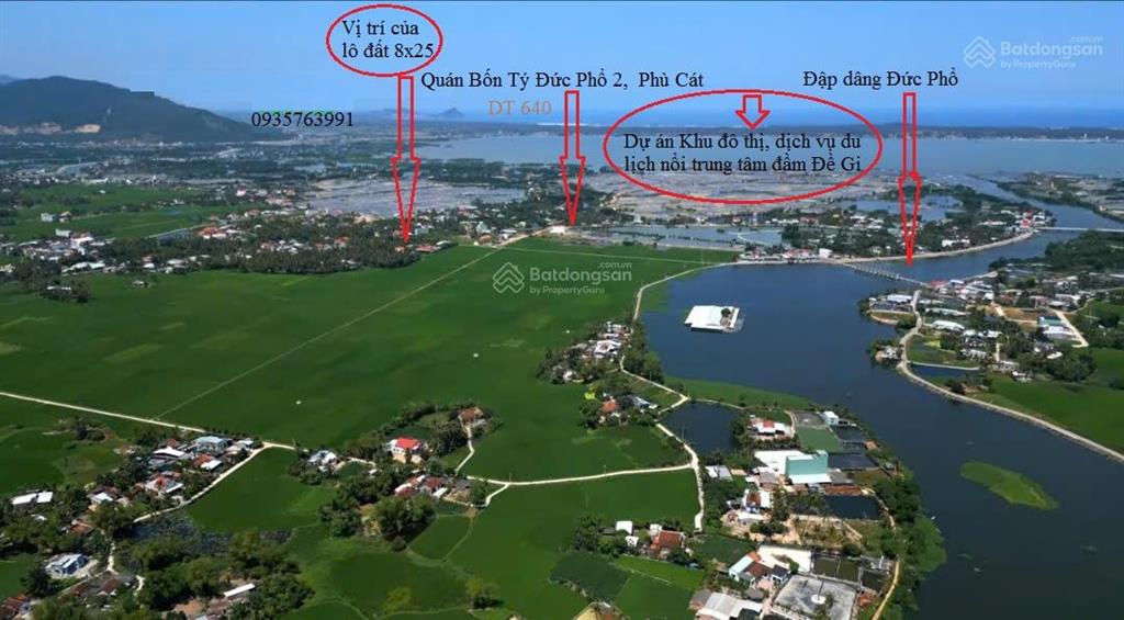 Đất gần kdl đề gi, bình định tại đức phổ 2, phù cát, bình định. 200 m28x25m(5xxtr)100%tc. đg ô tô