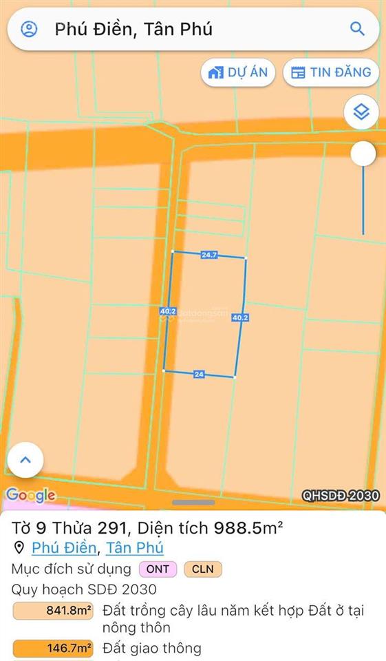 Ngân hàng thang lý mặt tiền 42m đường bê tông tại phú điền, tân phú, đồng nai