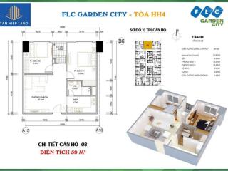 Bán nhanh căn hộ cc hh4 flc garden city, 3 tỷ, 60m2, view svđ mỹ đình, 2pn, 1wc