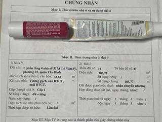 Chính chủ bán căn hộ chung cư lê văn sỹ p1, tân bình gần sân bay, 2pn 2wc 2ty2 tl sổ hồng
