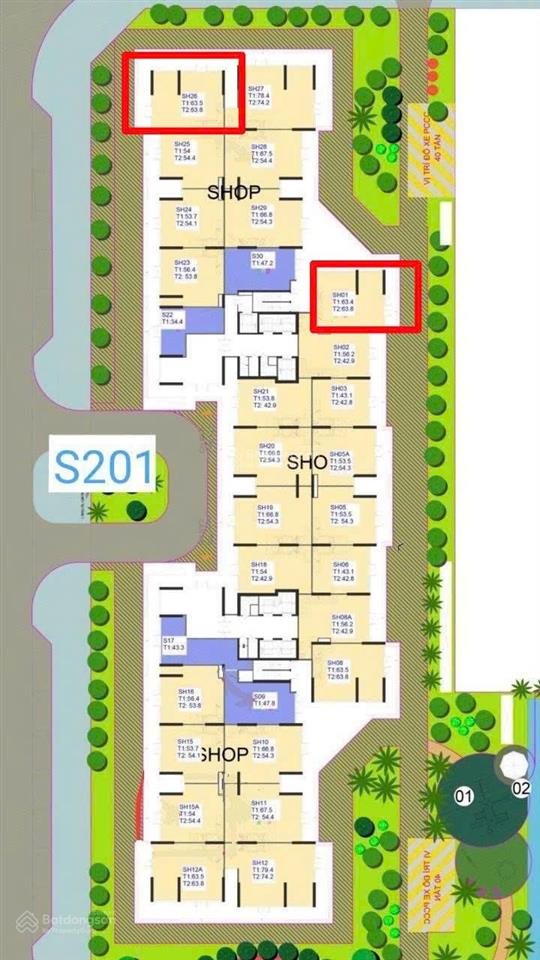 2 căn shop cho thuê mặt đường lớn tòa s201 vinhomes snart city