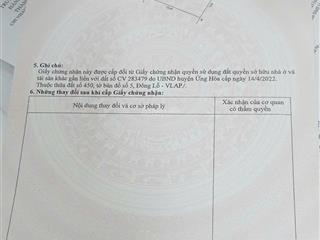Bán đất 105.1m2 tại đông lỗ, ứng hòa, hà nội, 2,95 tỷ