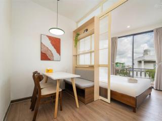 Khai trương cực sốc căn studio  1 phòng ngủ vibe nhật bản, thang máy, hầm xe ngay hàng xanh