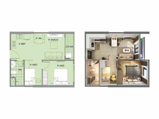 Căn hộ 1pn+1 tại vinhomes grand park, thanh toán giãn 480 ngày, 2,8 tỷ, trực diện vườn nhật cá koi
