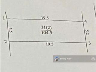 Bán đất thanh đàm hoàng mai 104.5m2 mặt tiền 5.2m giá 135tr/m ngõ thông kd, ô tô tránh