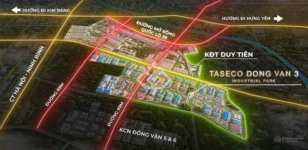 Bán gấp 10.000m² đất kcn taseco đồng văn iii, hà nam  hạ tầng đẹp, pháp lý đầy đủ, bàn giao ngay