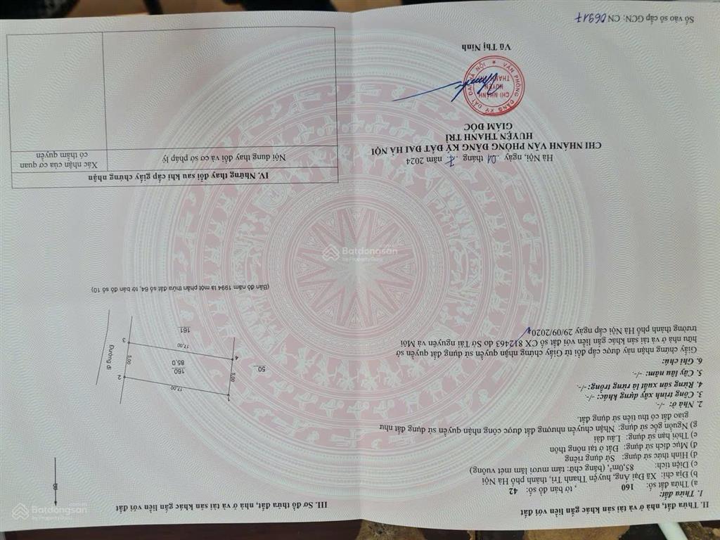 Bán đất đẹp lô góc vĩnh trung, đại áng ô tô vào tận nơi diện tích 85m (lô góc, thoá