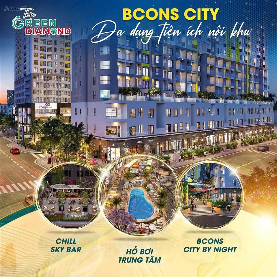 Green diamond tháp kim cương rực sáng giữa lòng bcons city