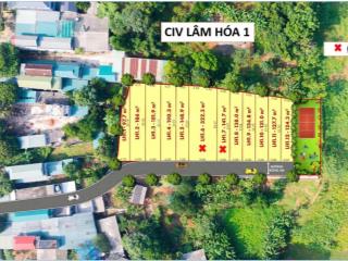 Đất phân lô, full thổ cư từ 100~180m2. cạnh đường ql12b. dân cư đông đúc