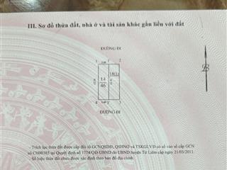 Bán đất cầu diễn, 12,5 tỷ, 46m2, mặt tiền 3,6m, hướng đông nam, bắc từ liêm, hà nội