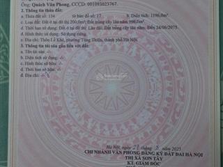 Bán đất tại xã xuân sơn, sơn tây, hà nội, 12 triệu / m2, 1196 m2  giá cực chất chỉ với