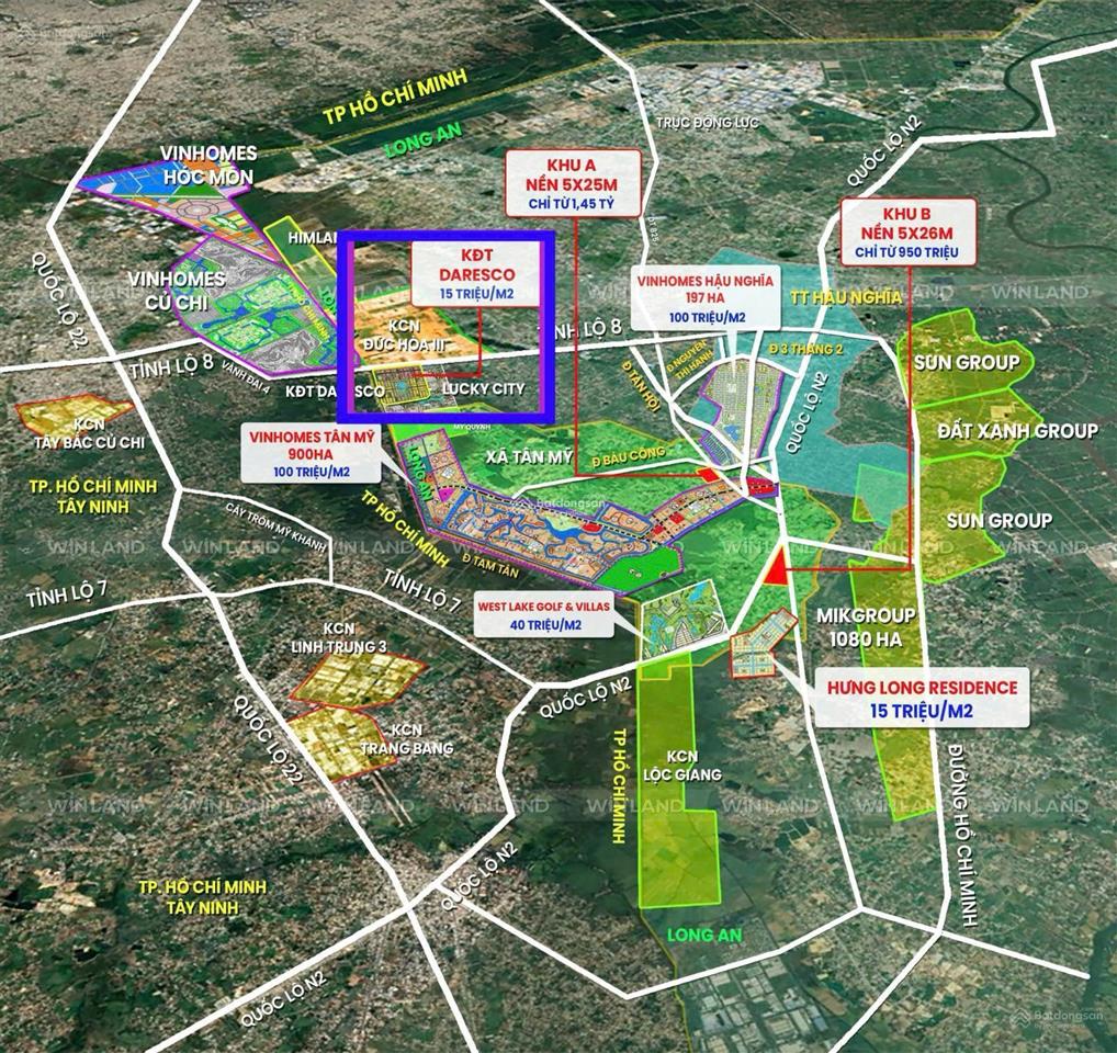 Cập nhật giá đất nền khu dân cư daresco 2026 đức hoà mới nhất