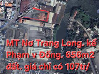 Bán 656m2 đất + nhà, mt nơ trang long, p13, bình thạnh