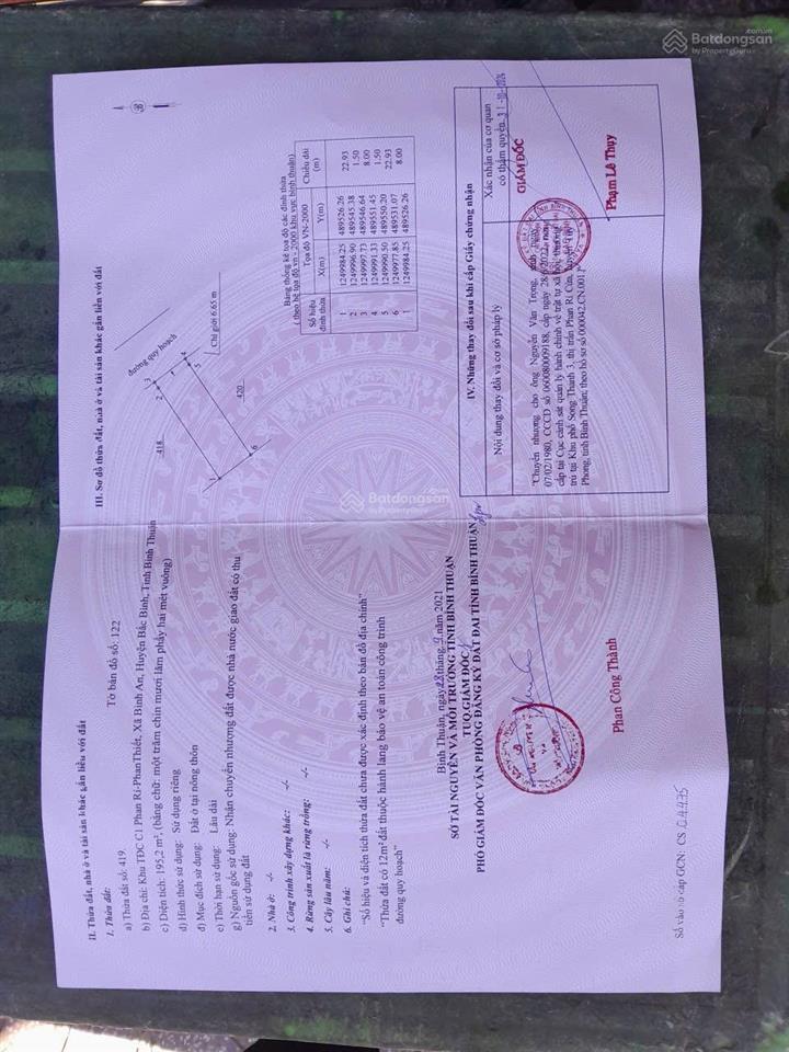 Tôi cần bán 2 lô đất nền thổ cư c1. giá 1,850ty/lô