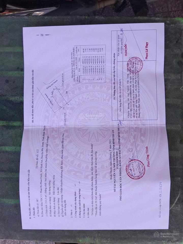 Tôi cần bán 2 lô đất nền thổ cư c1. giá 1,850ty/lô