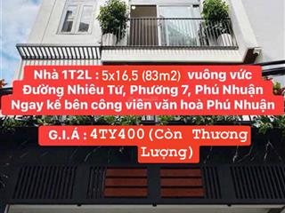 Chủ (ngộp) cần bán gấp nhà đg nhiêu tứ p7 phú nhuận dt 83m2/4tỷ  gần coopmart rạch miễu  shr