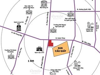 Bán ch đẹp tại sun grand city cầu giấy, dự kiến 1020 triệu/m2, 48 m2, 1pn, 1vs