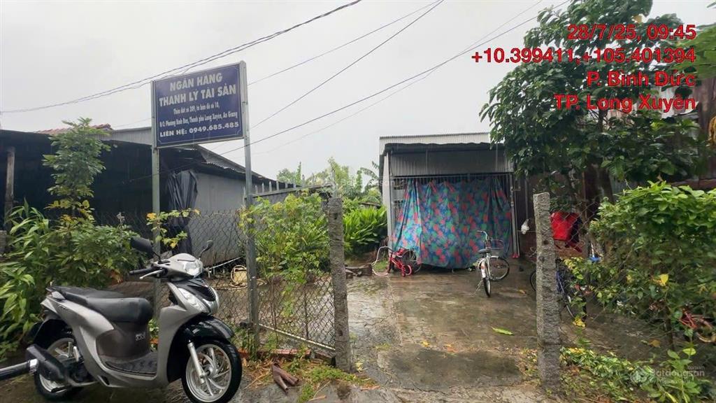 Ngân hàng thanh lý lô đất 59.5m2 full thổ cư tại bình đức, thành phố long xuyên chỉ 354 triệu đồng