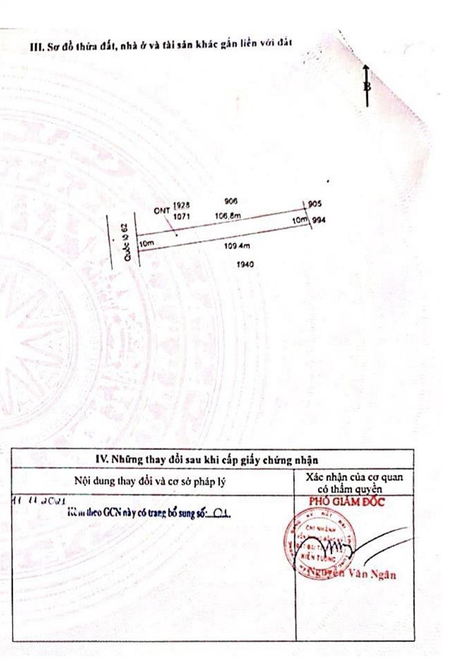 Lô đất full thổ cư mặt tiền quốc lộ 62, xã bình hiệp, thị xã kiến tường, long an