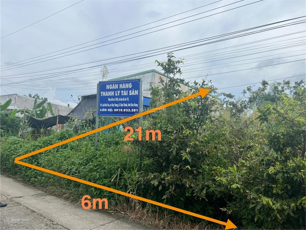 Ngân hàng thanh lý lô đất full thổ cư tại xã giục tượng, huyện châu thành, kiên giang