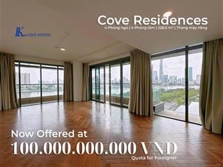 Chuyển nhượng 4 phòng ngủ 100 tỷ diện tích 228,5 m² tại cove residences trong empire city