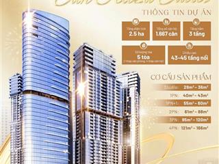 Nhận booking có hoàn lại căn 1pn+1 dt 47m2 sun feliza suites cầu giấy tiêu chuẩn 6 sao, sổ lâu dài