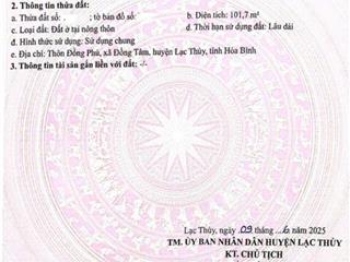 Chính chủ bán đất đồng tâm, lạc thuỷ, hoà bình
