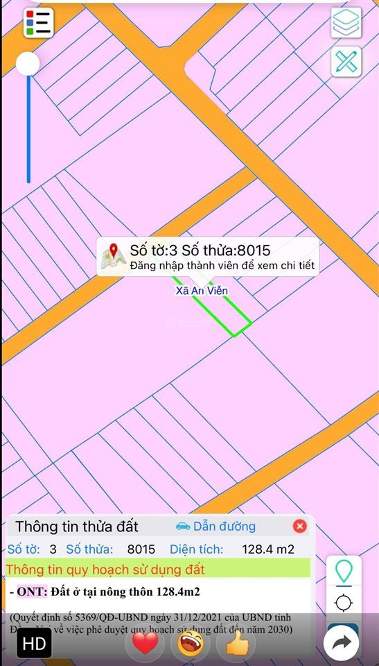 Bán đất nền 128,4m2 tại trần vĩnh lộc, an viễn, trảng bom, đồng nai, giá tốt 1,35 tỷ