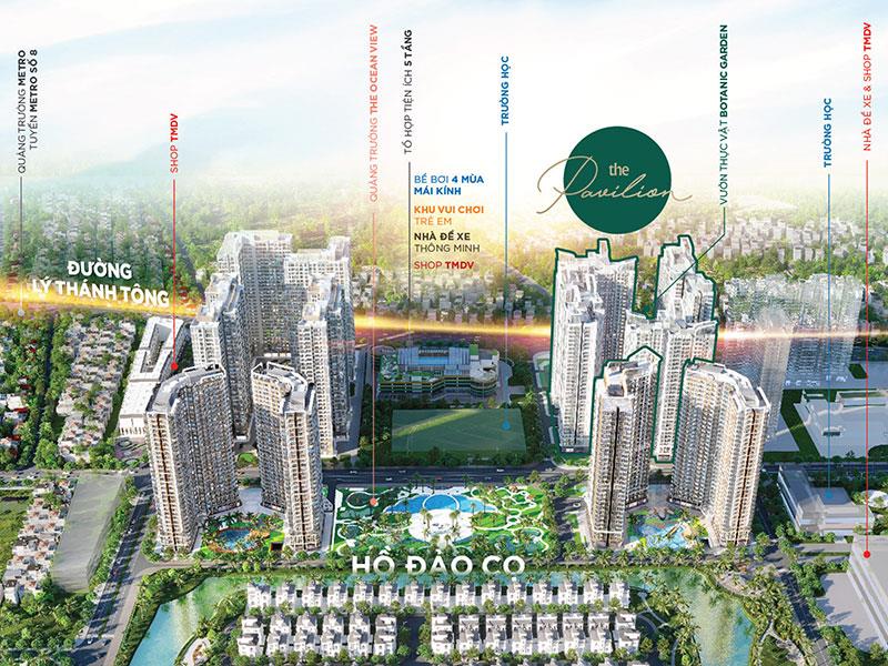 Căn 3pn khu pavilion, view đẹp, mát, đầy đủ nội thất chỉ 5 tỷ