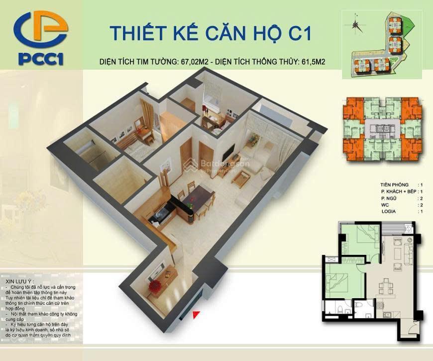 Chính chủ bán căn hộ pcc1  56m2  2pn1vs  hơn 3 tỷ
